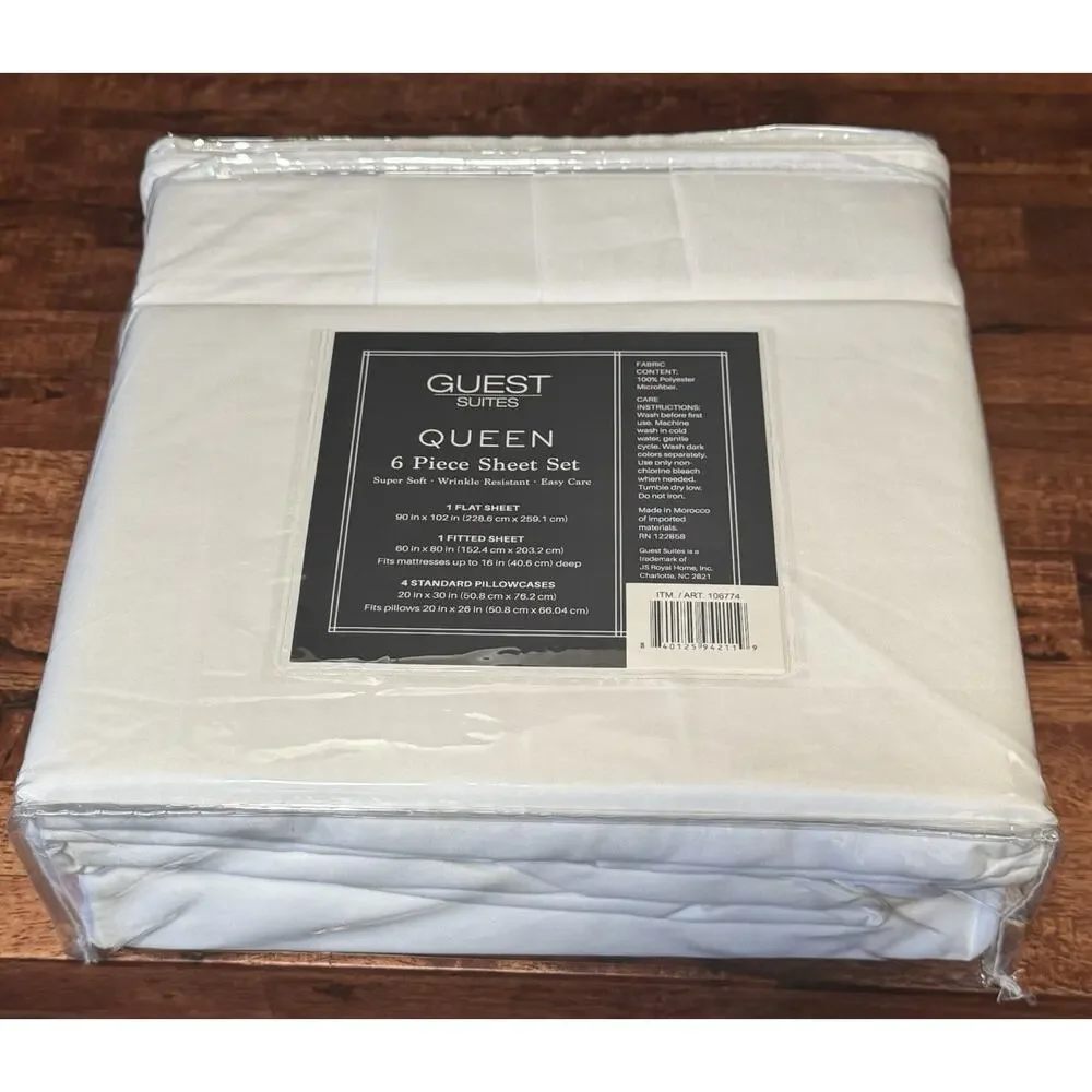 Guest Suited Six Piece Queen Sheet Set